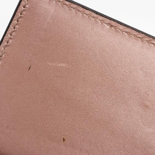 Gucci Metallic Patent Microguccissima Leather Script Continental Wallet