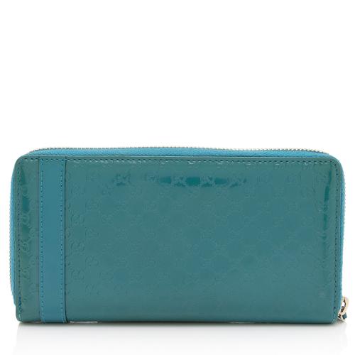 Gucci Microguccissima Patent Leather Nice Zip Around Wallet