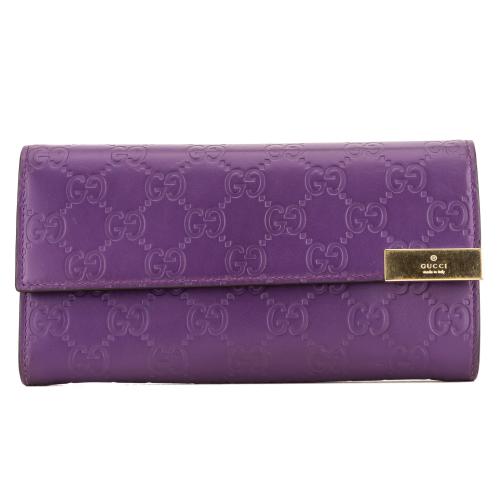 Gucci Leather Guccissima Long Wallet