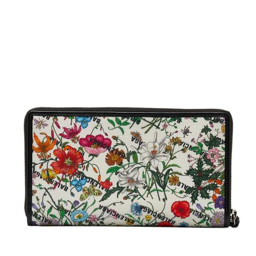 Gucci x Balenciaga The Hacker Project Neo Classic Flora Print Zip Around Wallet