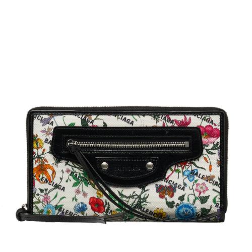 Gucci x Balenciaga The Hacker Project Neo Classic Flora Print Zip Around Wallet