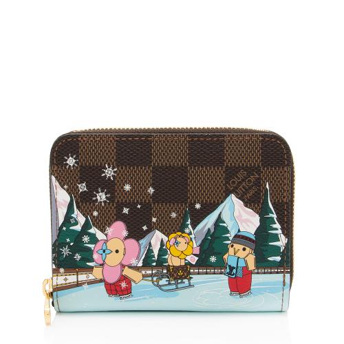 Louis Vuitton Limited Edition Damier Ebene Animation Christmas Zippy Coin Wallet