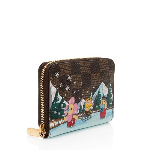 Louis Vuitton Limited Edition Damier Ebene Animation Christmas Zippy Coin Wallet