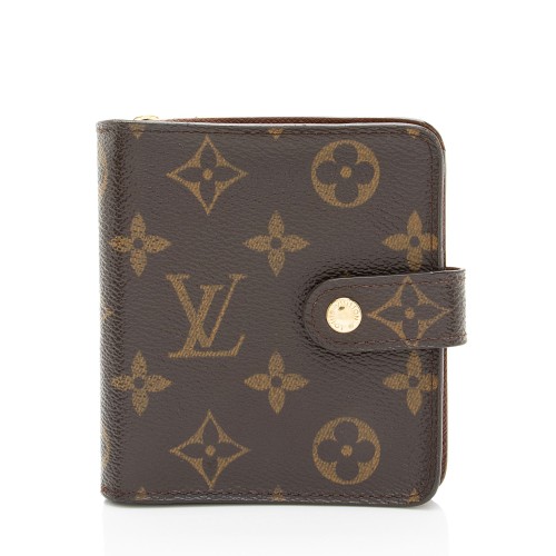 Louis Vuitton Vintage Monogram Canvas Zipped Compact Wallet