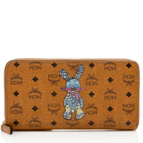 MCM Visetos Rabbit Zip Around Wallet