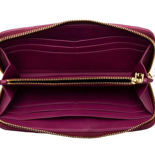 Miu Miu Matelasse Nappa Leather Zip Around Wallet