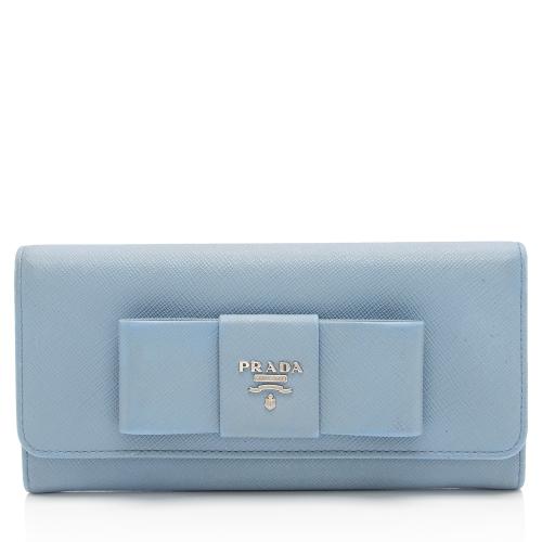 Prada Saffiano Bow Continental Wallet