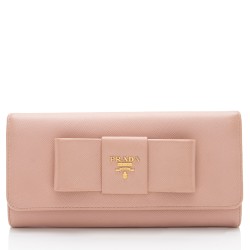 Prada Saffiano Bow Continental Wallet