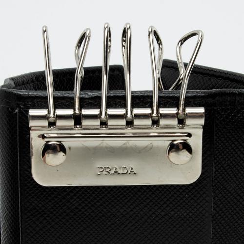 Prada Saffiano Leather 6 Key Holder