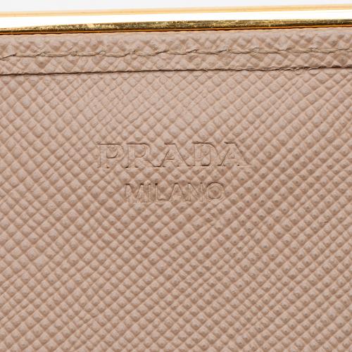 Prada Saffiano Metal Bar Continental Wallet