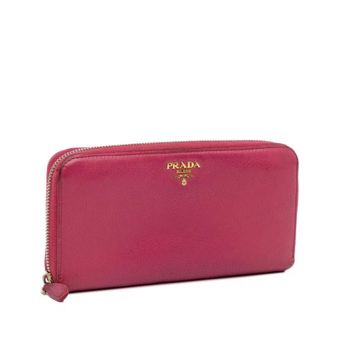 Prada Saffiano Zip Around Long Wallet