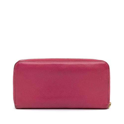 Prada Saffiano Zip Around Long Wallet