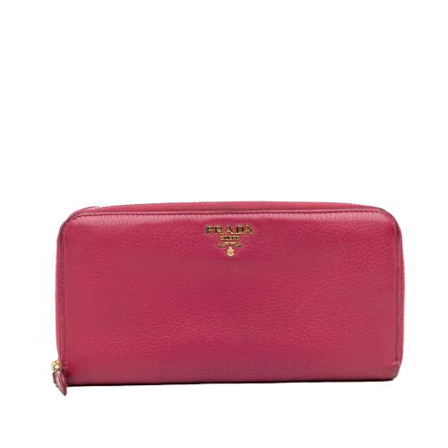 Prada Saffiano Zip Around Long Wallet