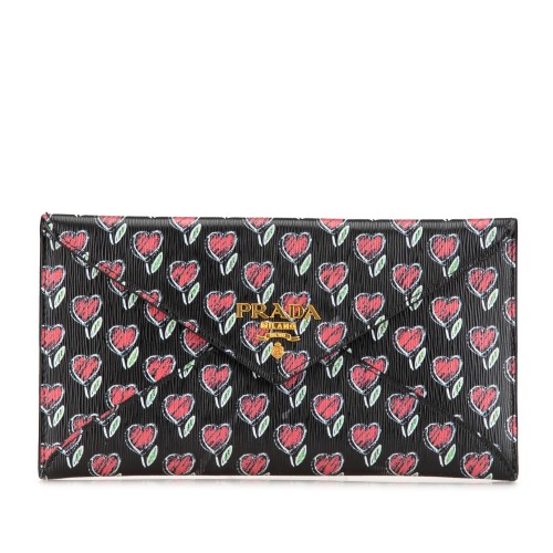 Prada Vitello Move Love Envelope Wallet