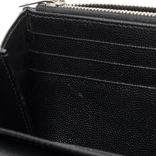 Saint Laurent Grain de Poudre Studded Marquage Flap Wallet