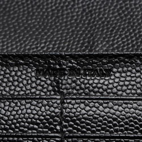 Saint Laurent Grain de Poudre Studded Marquage Flap Wallet