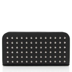 Saint Laurent Grain de Poudre Studded Marquage Zip Around Wallet