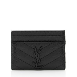 Saint Laurent Matelasse Grain de Poudre Monogram Card Case