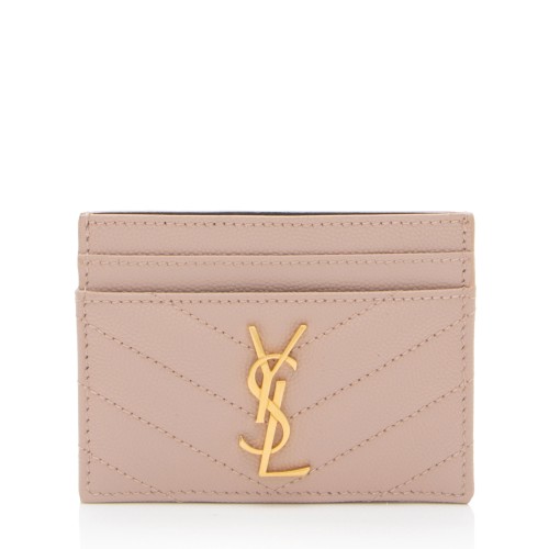 Saint Laurent Matelasse Grain de Poudre Monogram Card Case