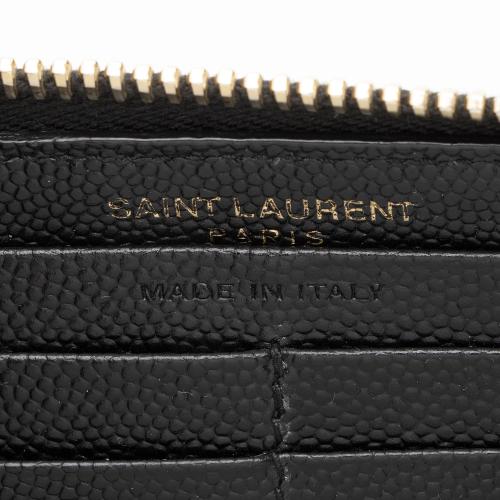 Saint Laurent Matelasse Grain de Poudre Monogram Zip Around Wallet