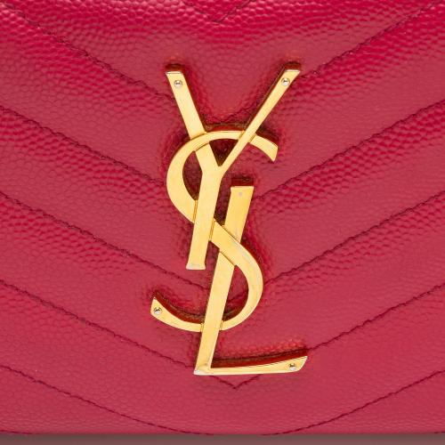 Saint Laurent Matelasse Grain de Poudre Monogram Zip Around Wallet