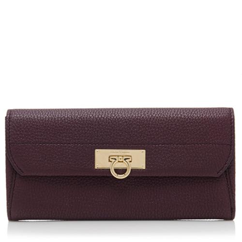 Salvatore Ferragamo Calfskin Continental Flap Wallet