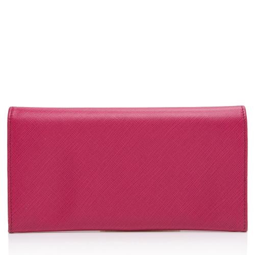 Salvatore Ferragamo Saffiano Gancini Clasp Continental Wallet