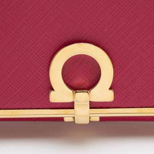 Salvatore Ferragamo Saffiano Gancini Clasp Continental Wallet