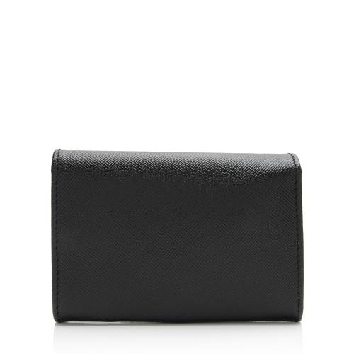 Salvatore Ferragamo Saffiano Gancini Key Holder Card Case