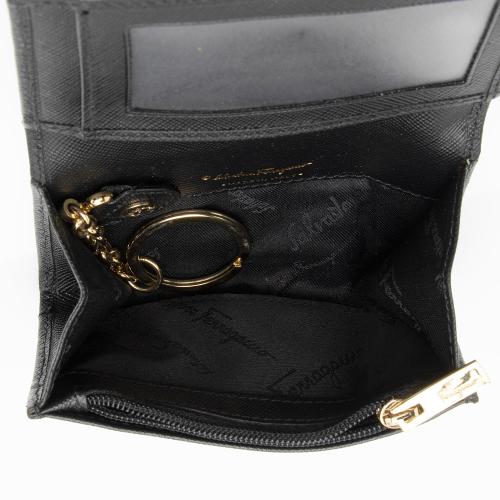 Salvatore Ferragamo Saffiano Gancini Key Holder Card Case