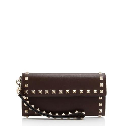 Valentino Leather Rockstud Wristlet