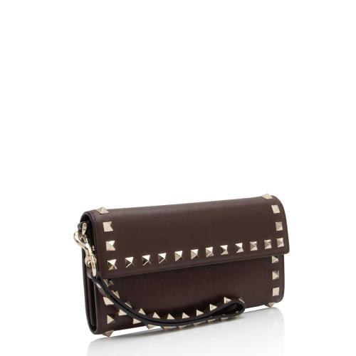 Valentino Leather Rockstud Wristlet