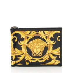 Versace Barocco Canvas Medusa Money Clip Wallet