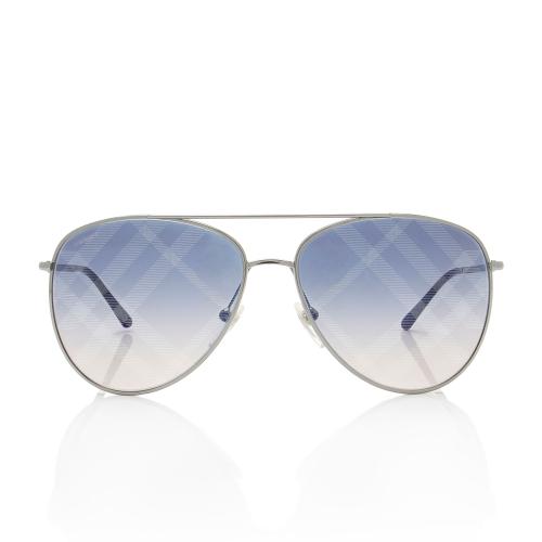 Burberry Polarized Check Aviator Sunglasses