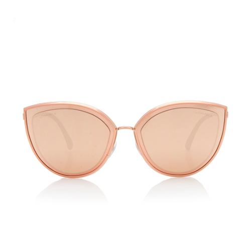 Chanel18kt Gold Mirror Cat Eye Sunglasses