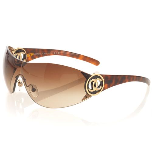 Chanel Shield Tortoise Sunglasses