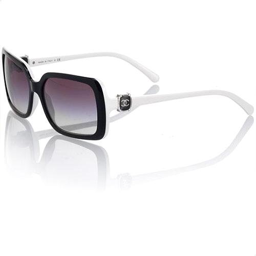 Chanel Square Black & White Sunglasses