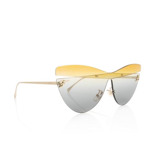 Fendi Metal Rimless Cat Eye Sunglasses