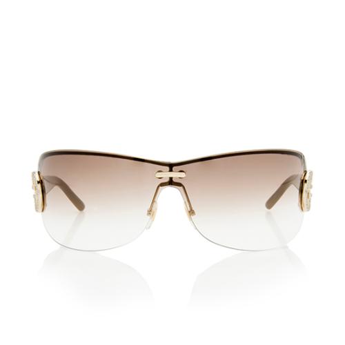 Gucci Crystal Rimless Shield Sunglasses