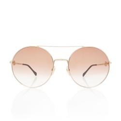 Gucci Horsebit Oversized Round Aviator Sunglasses