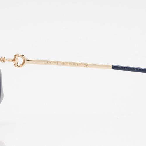 Gucci Horsebit Oversized Round Aviator Sunglasses