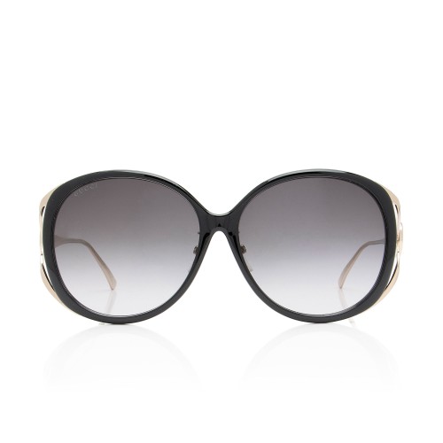 Gucci Interlocking G Web Oversized Oval Sunglasses