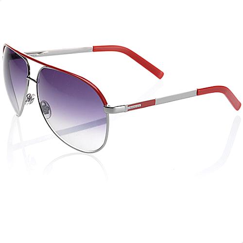 Gucci Red Metal Aviator Sunglasses