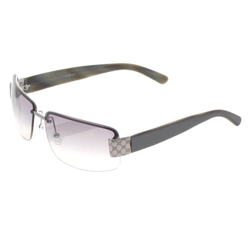 Gucci Rimless Rectangle Logo Arm Sunglasses