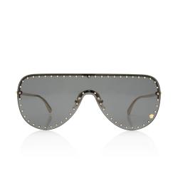 Versace Studded Rimless Shield Sunglasses