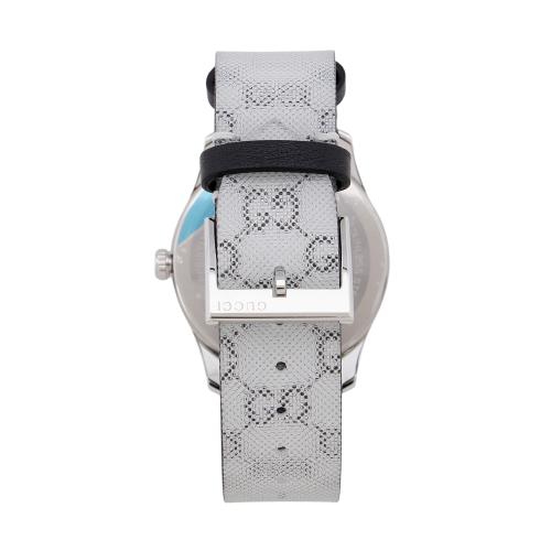 Gucci Stainless Steel GG Hologram Leather G-Timeless Watch