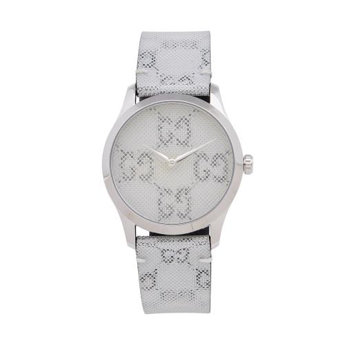 Gucci Stainless Steel GG Hologram Leather G-Timeless Watch