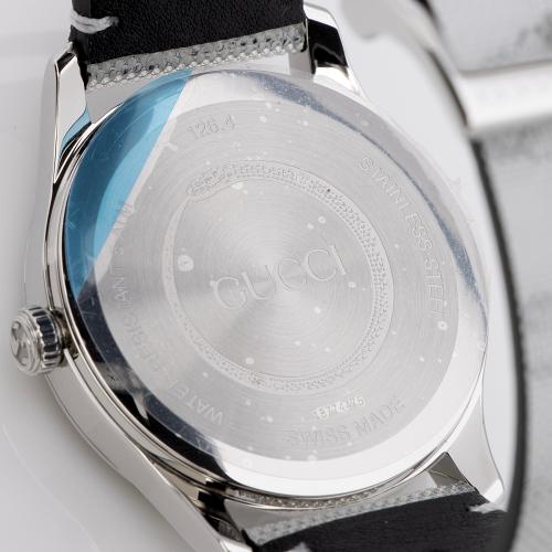 Gucci Stainless Steel GG Hologram Leather G-Timeless Watch