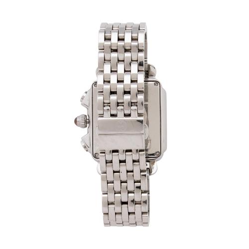 Michele Stainless Steel Diamond Deco Chronograph Watch