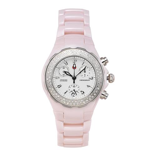 Michele Tahitian Ceramic Pink Diamond Watch